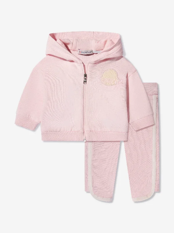 Moncler Enfant Baby Girls Logo Tracksuit in Pink