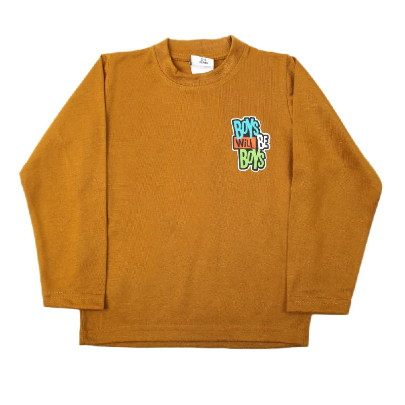 Boys Full Sleeves T-Shirt - Mustard