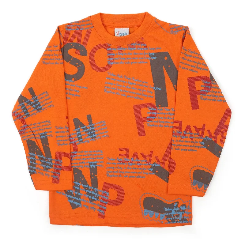 Boys Full Sleeves T-Shirt - Orange