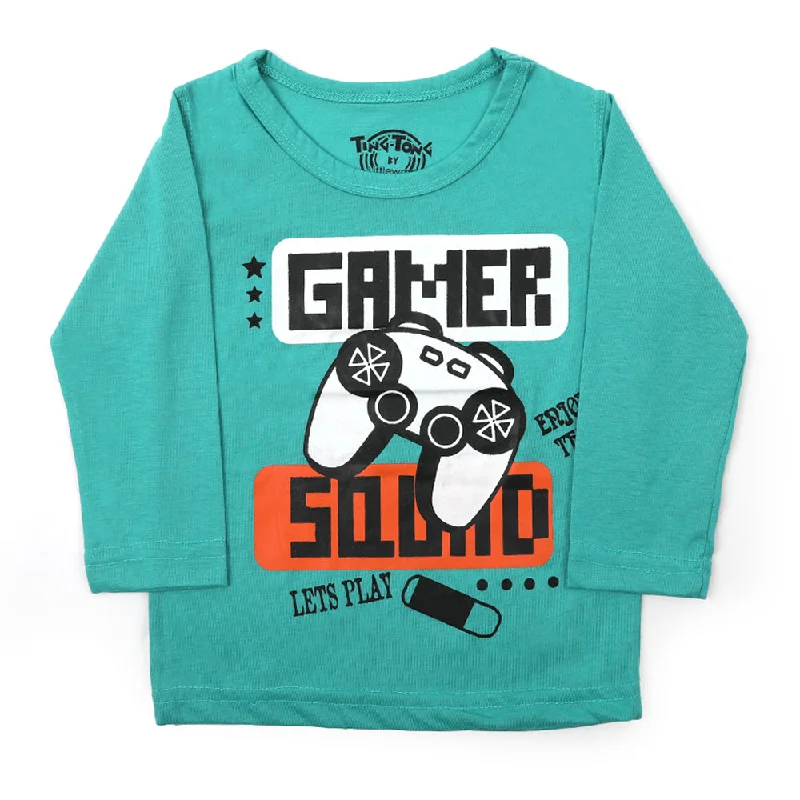 Boys Full Sleeves T-Shirt - Sea Green