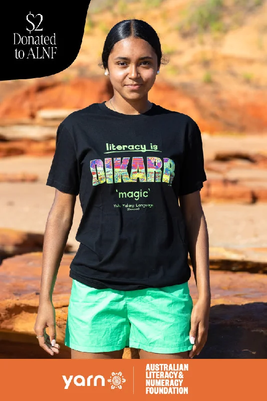 Dikarr 'Magic' ALNF Black Cotton Crew Neck Kids T-Shirt