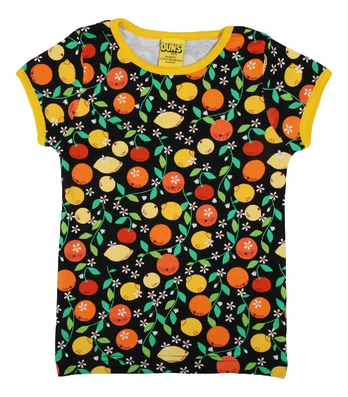 Duns Citrus Black Short Sleeve Top