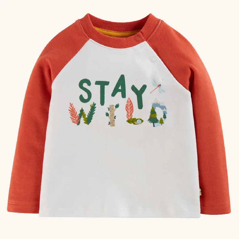 Frugi Luke Raglan Top - Stay Wild / Paprika