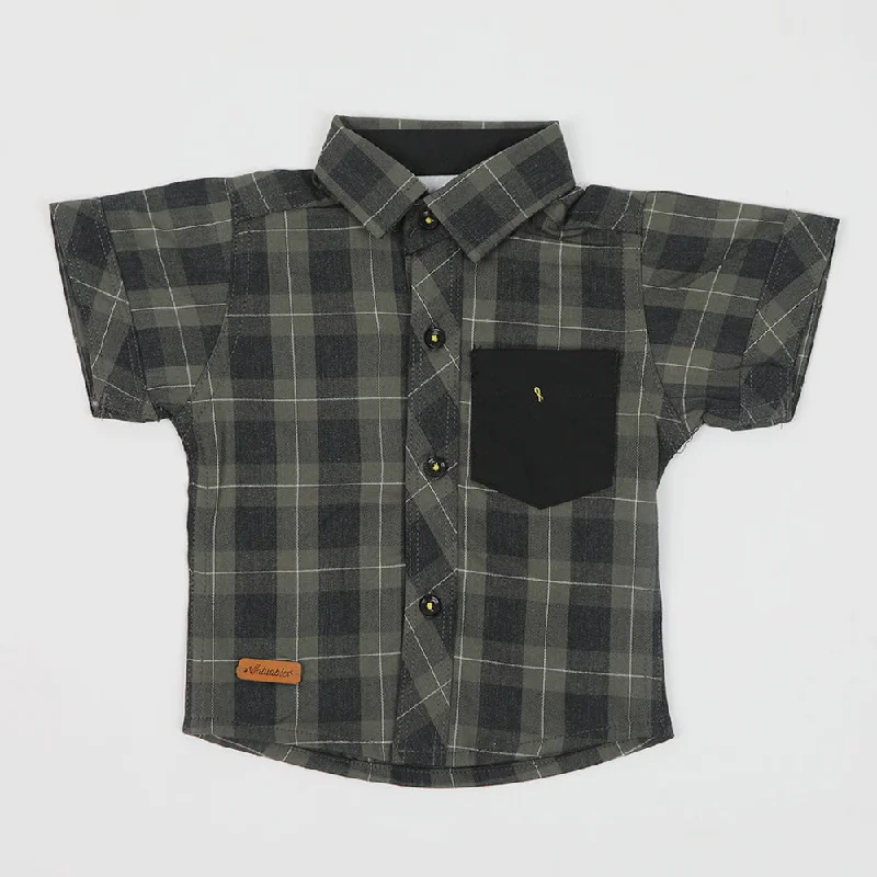 Newborn Boy Shirt - Dark Green