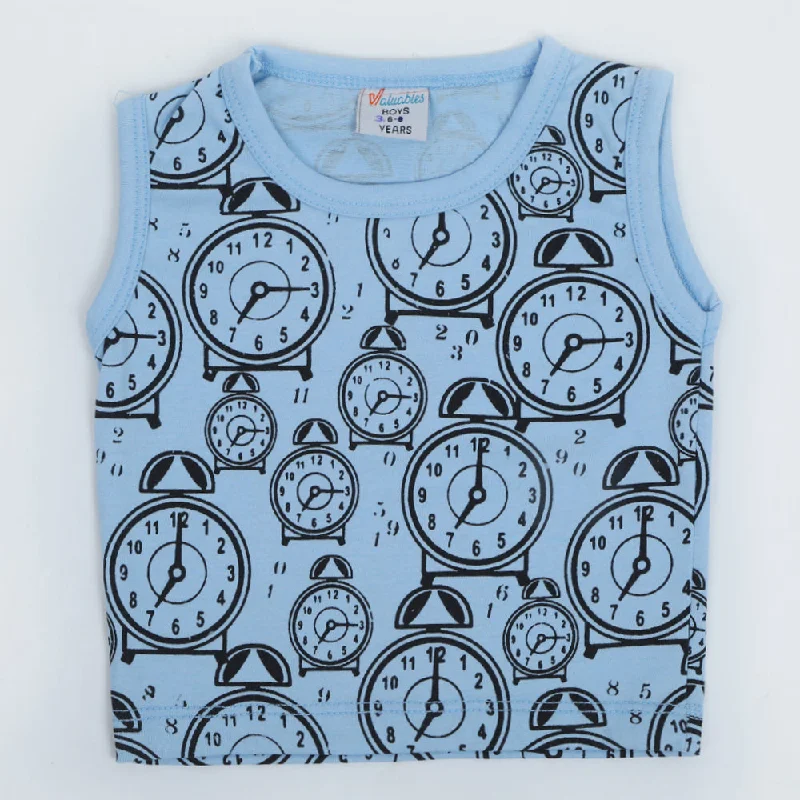 Newborn Boys Sando T-Shirt - Light Blue