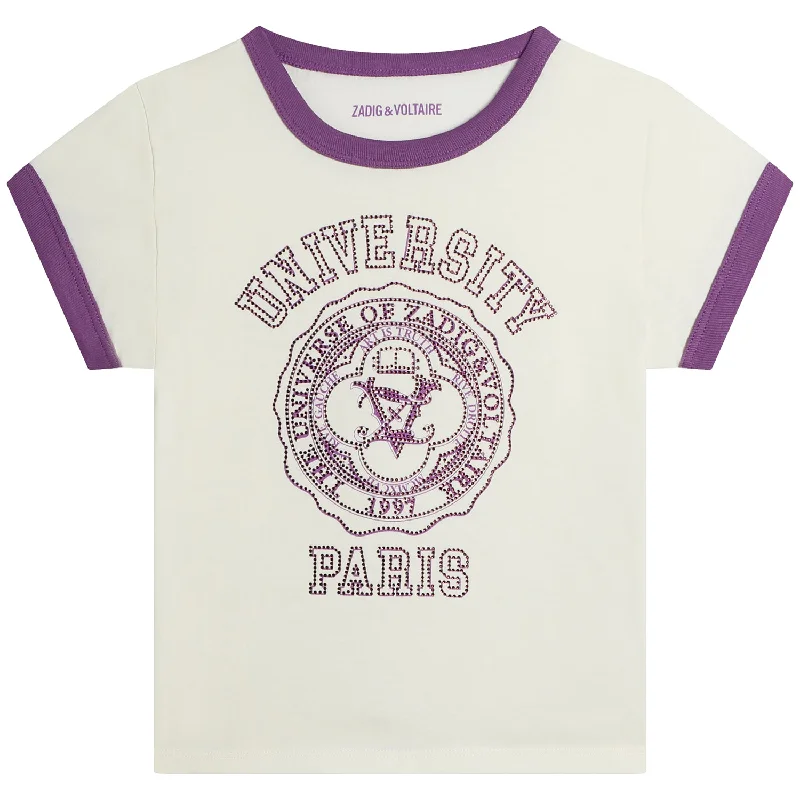 University Paris Ringer T-shirt - Violet  - FINAL SALE